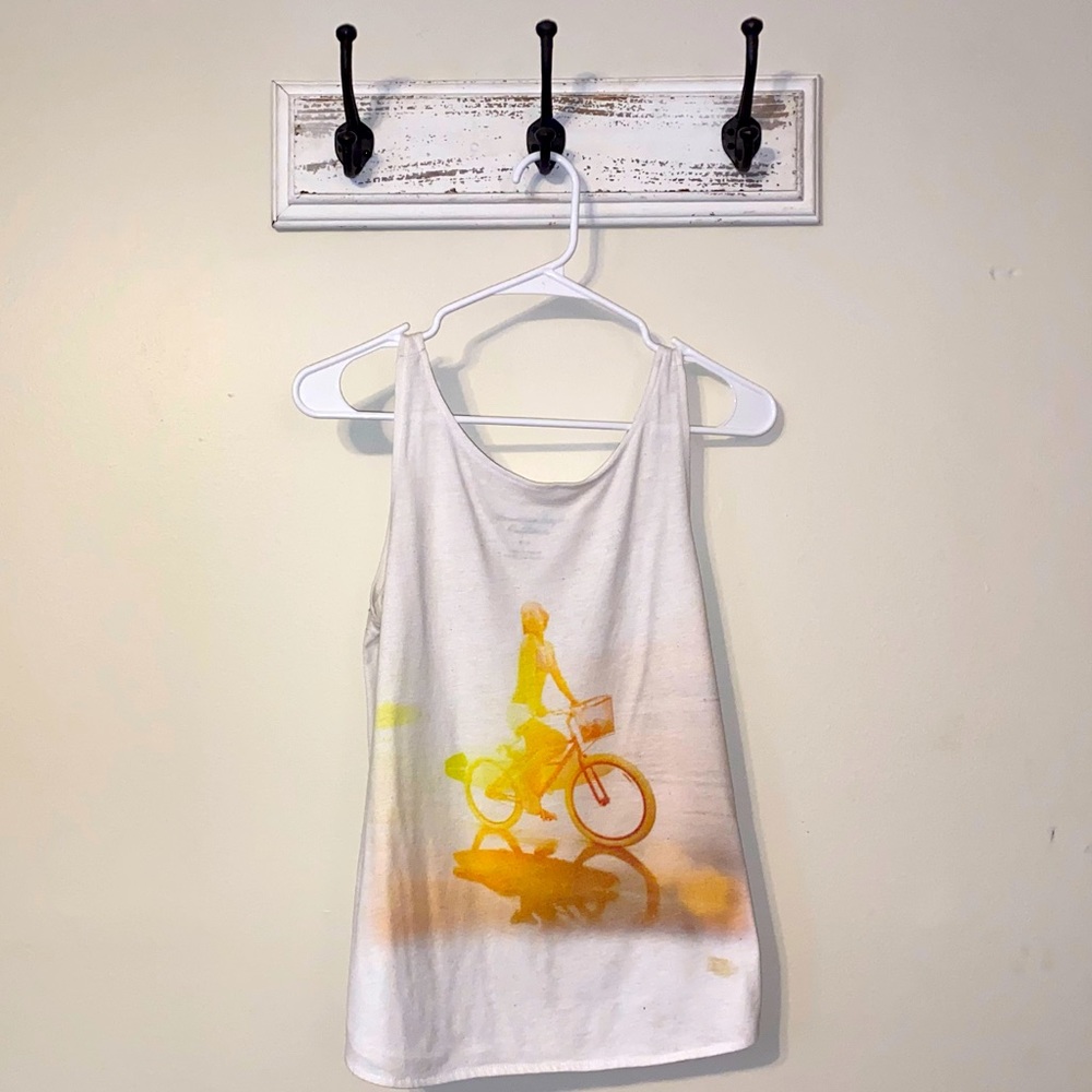 White cotton American Eagle graphic tank top